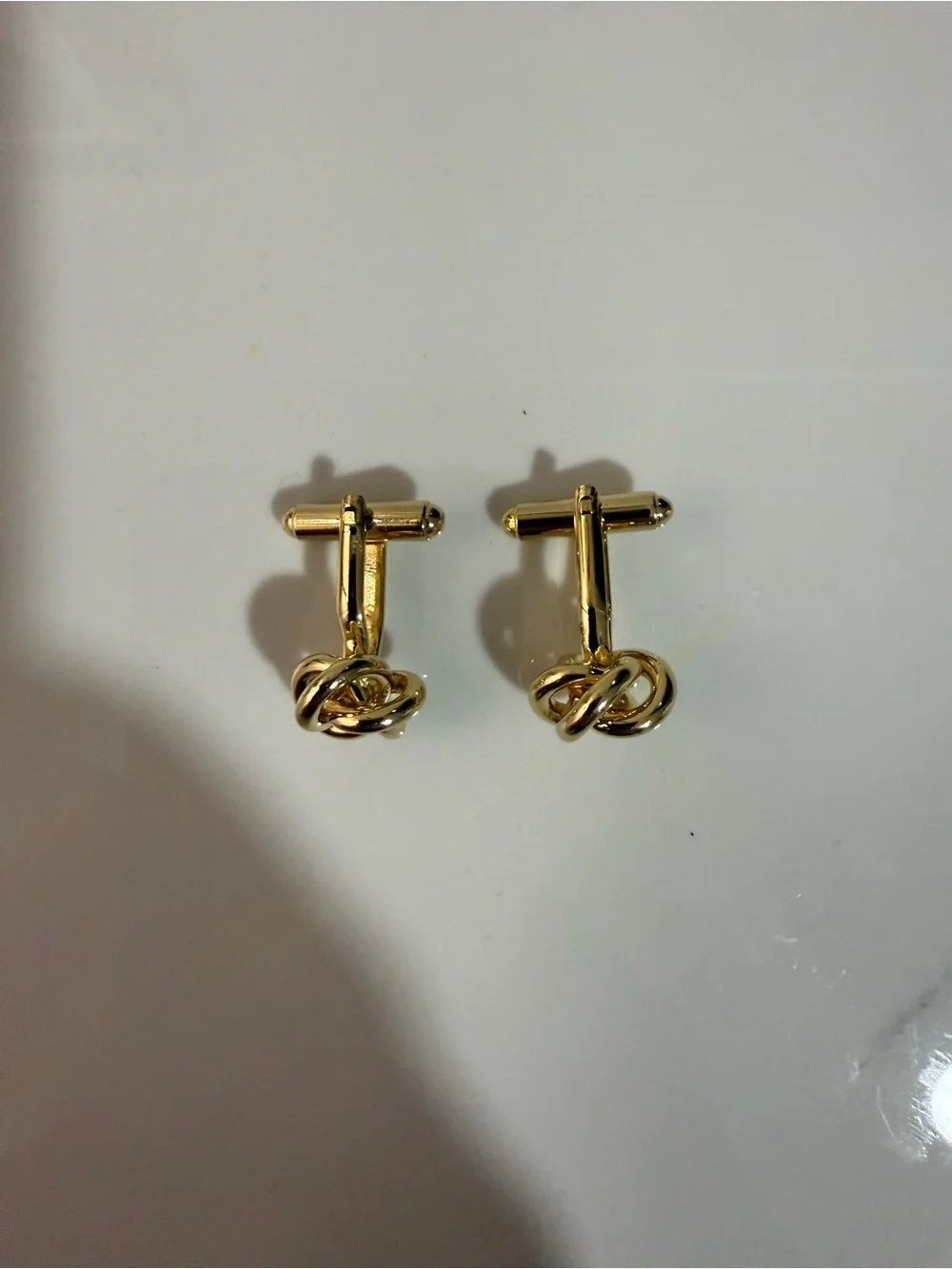Gold Tone Knot Cufflinks for Men